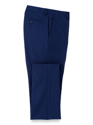 Wool Stretch Bengaline Suit Pants - Blue