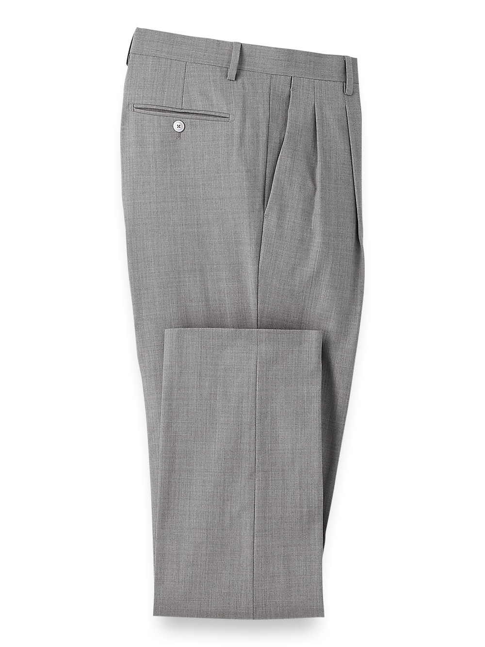 Product Image of Wool Stretch Bengaline Suit Pants-Light Grey#model_pleated front