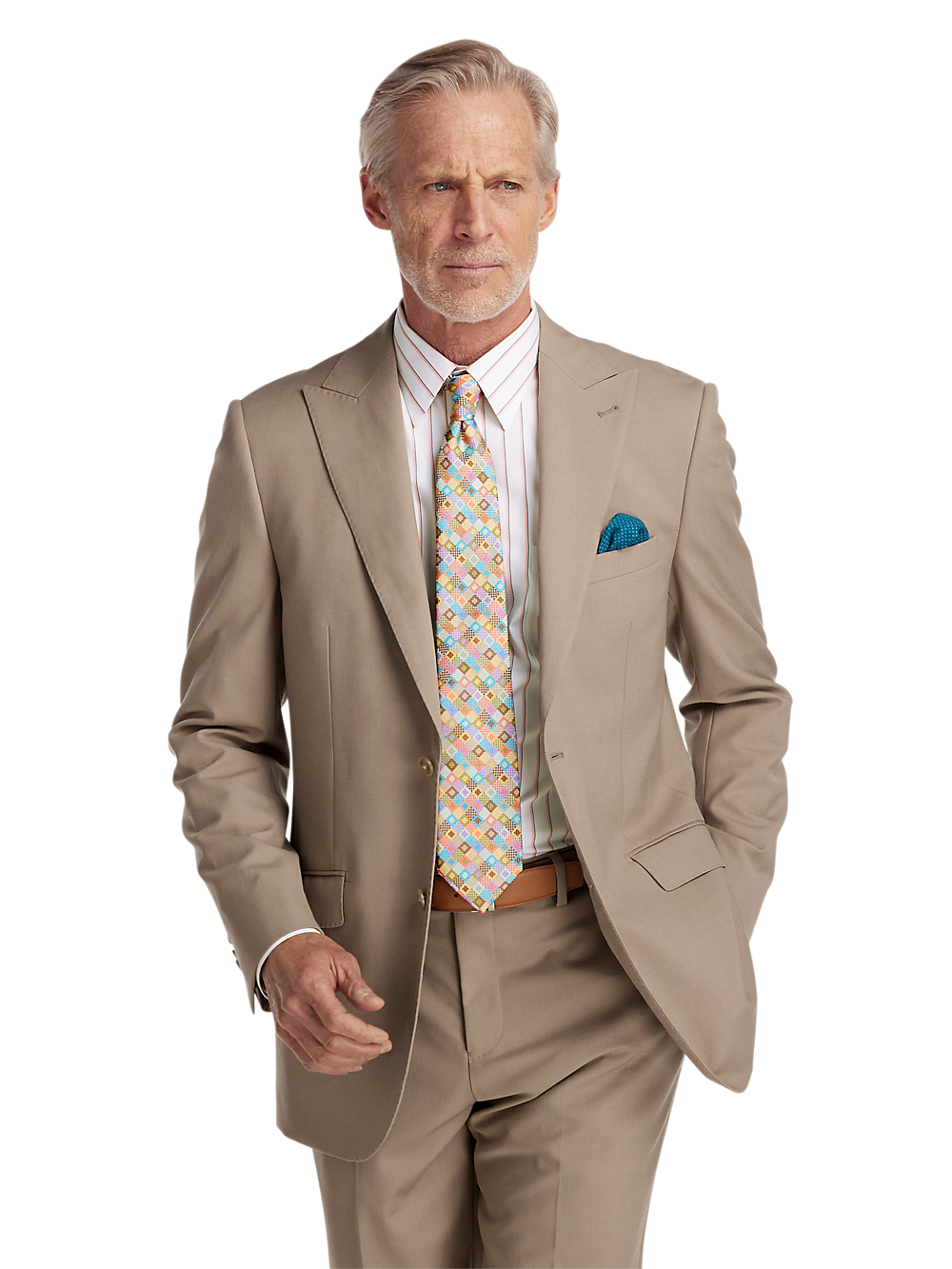 Alternate Image of Wool Stretch Bengaline Peak Lapel Suit Jacket-1