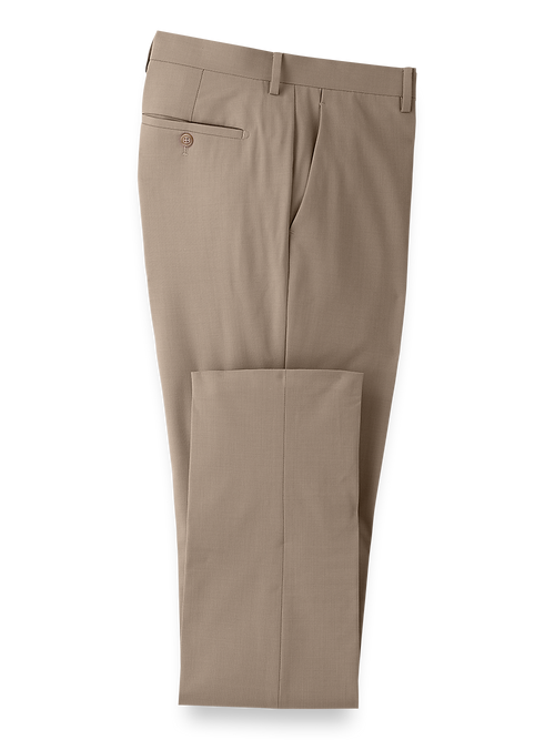 Wool Stretch Bengaline Suit Pants - Light Tan