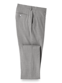 Wool Stretch Bengaline Suit Pants - Light Grey