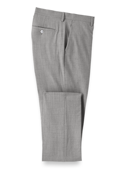 Wool Stretch Bengaline Suit Pants - Light Grey