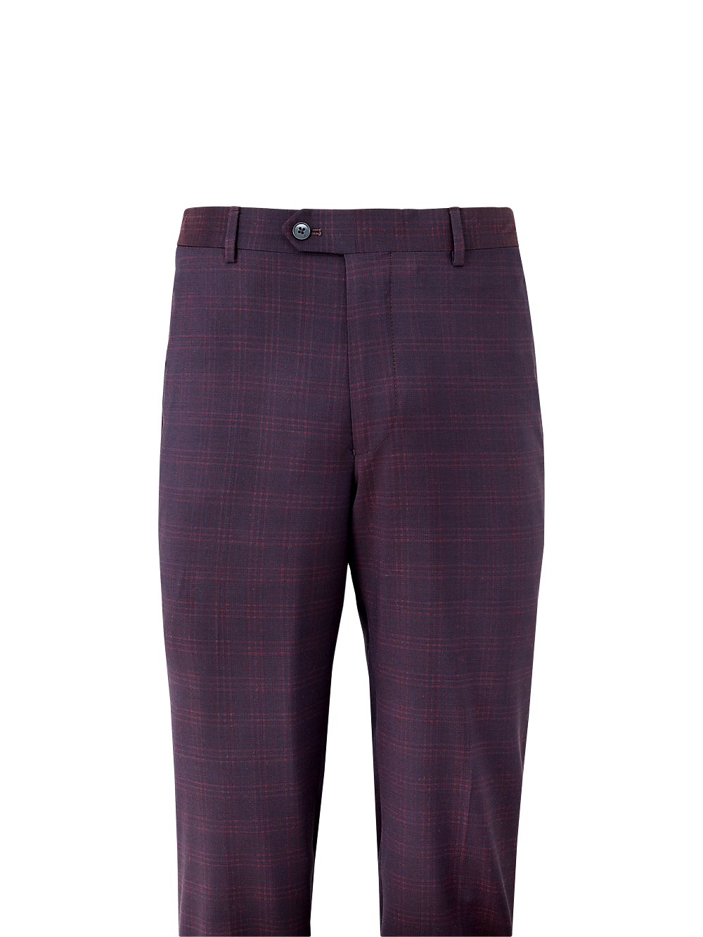 Alternate Image of Italian Wool Plaid Flat Front Suit Pants-1