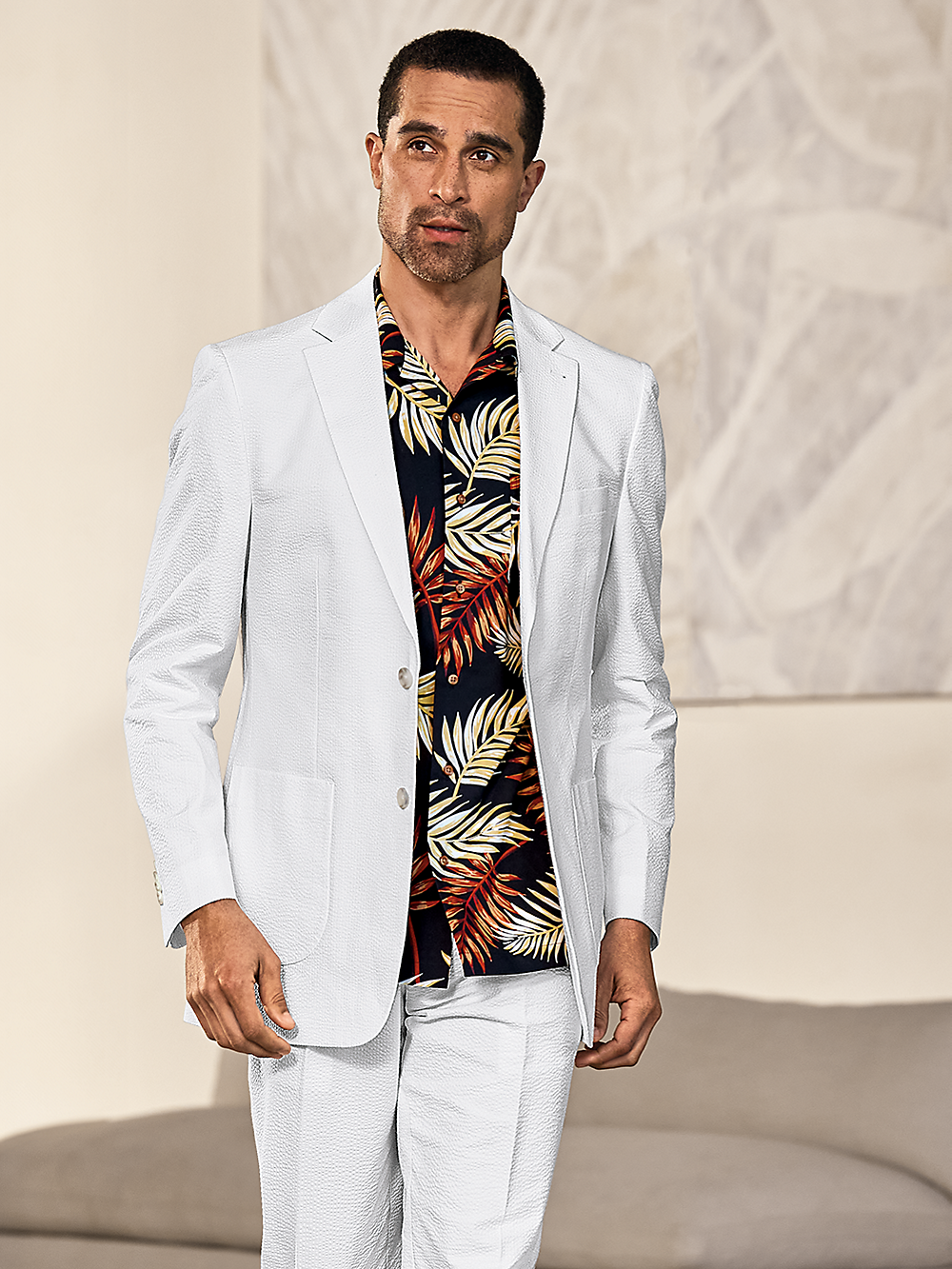 Alternate Image of Cotton Stretch Seersucker Notch Lapel Suit Jacket-1