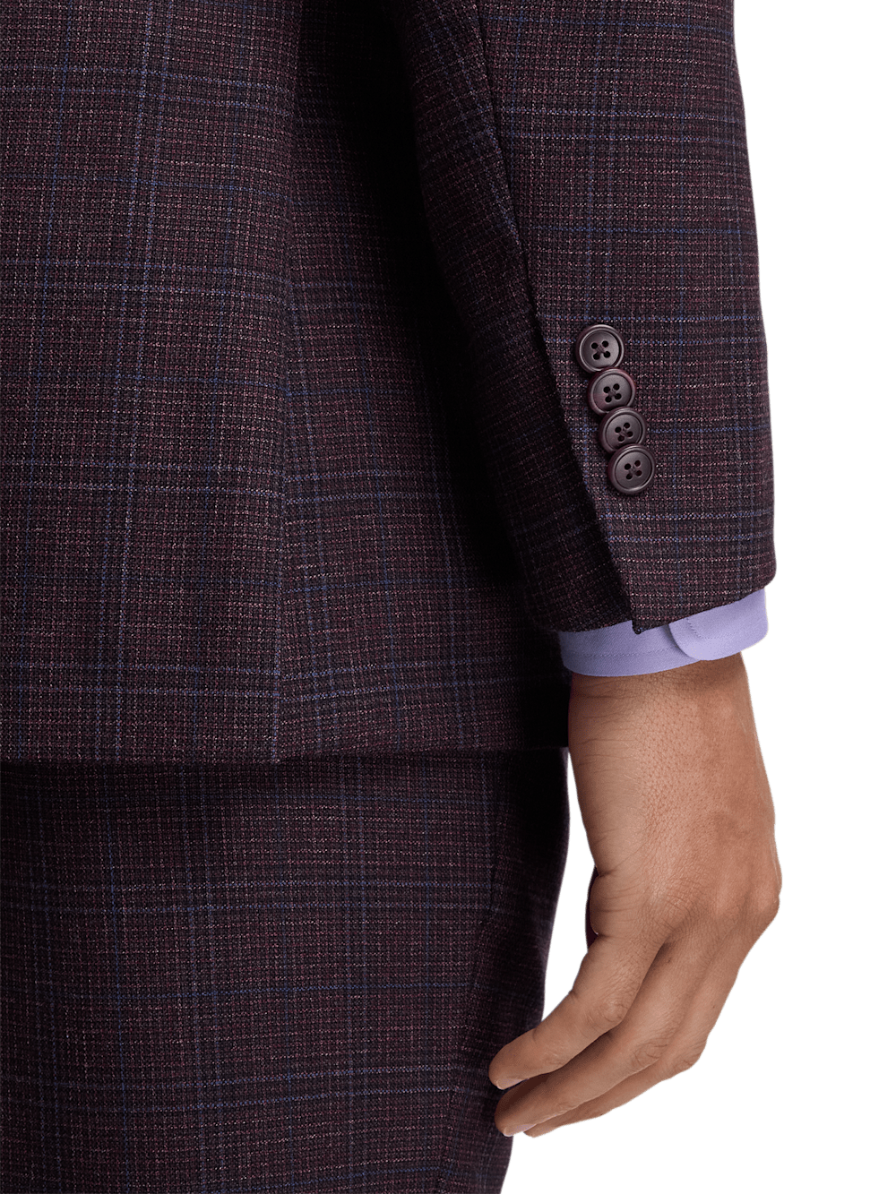 Alternate Image of Wool Plaid Single Breasted Notch Lapel Suit Jacket-2