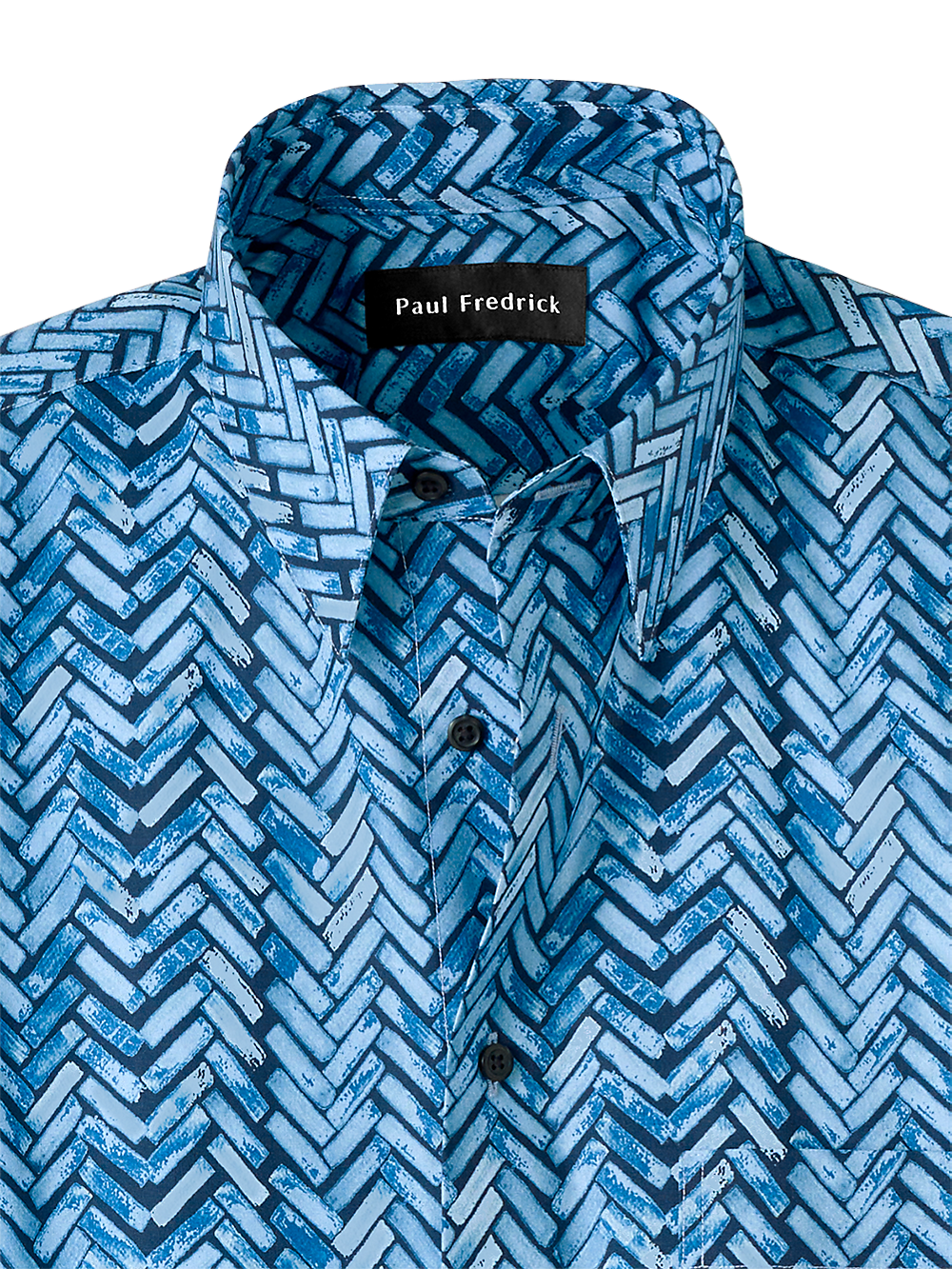 Alternate Image of Cotton Herringbone Print Casual Shirt-1