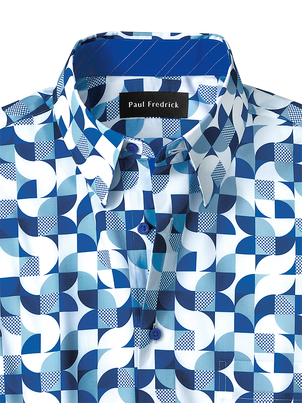 Alternate Image of Cotton Deco Print Casual Shirt With Contrast Trim-1