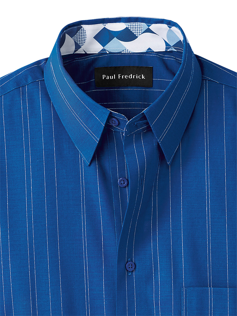 Alternate Image of Cotton Stripe Casual Shirt With Contrast Trim-1