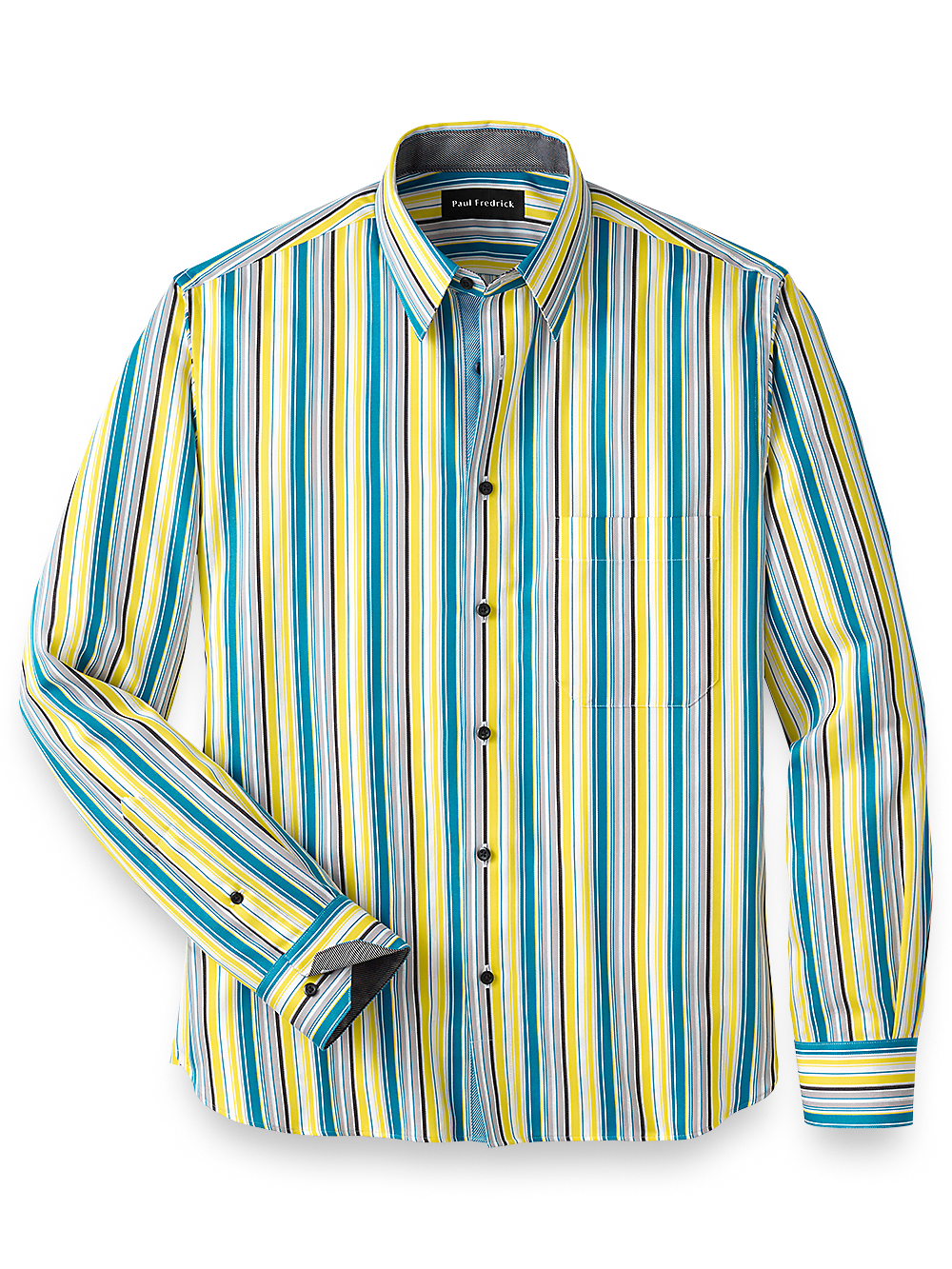 Product Image of Cotton Stripe Casual Shirt With Contrast Trim-Multi