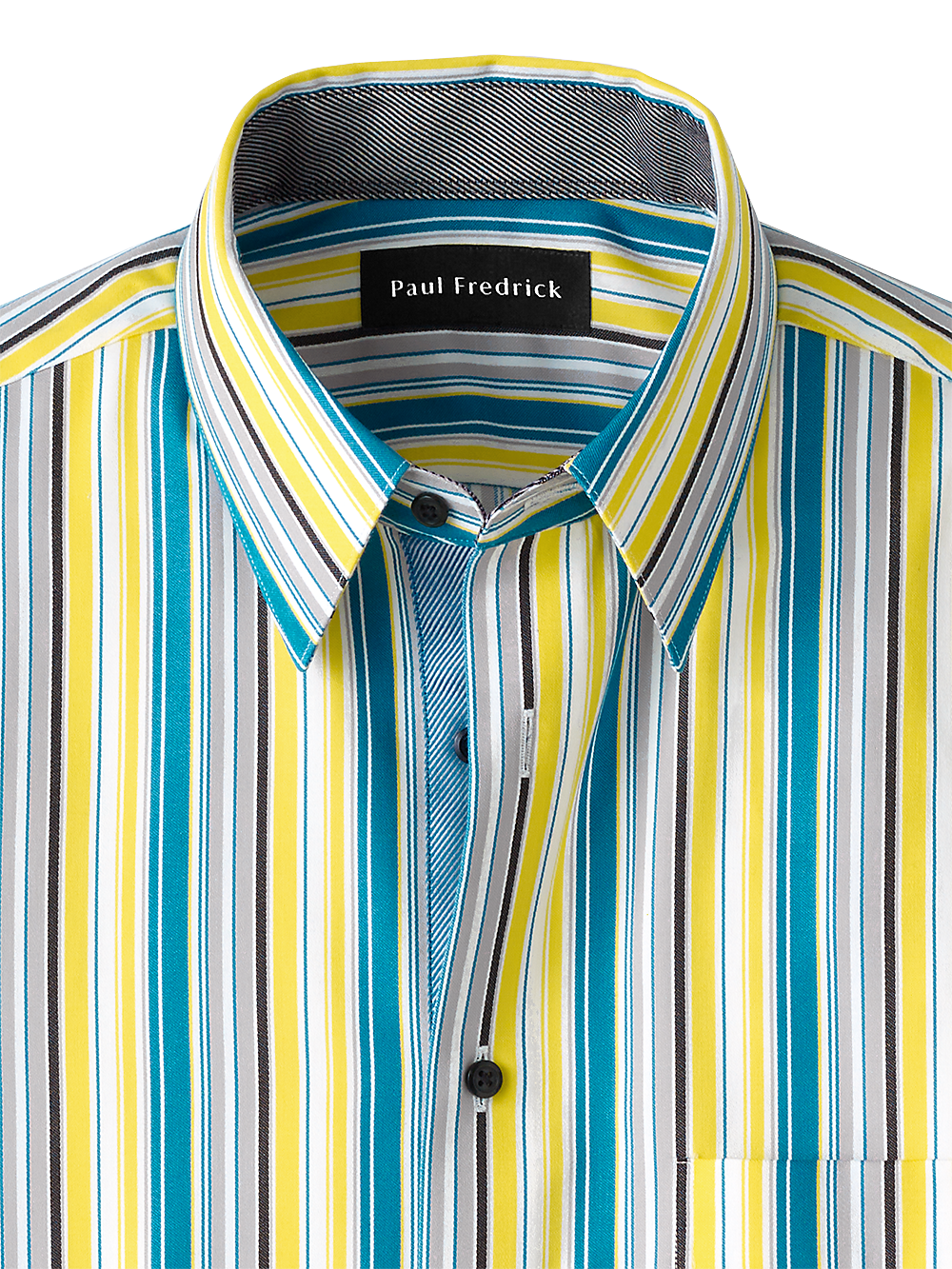 Alternate Image of Cotton Stripe Casual Shirt With Contrast Trim-1