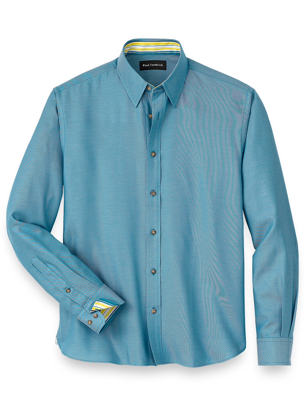 Product Image of Cotton Solid Casual Shirt With Contrast Trim-Teal