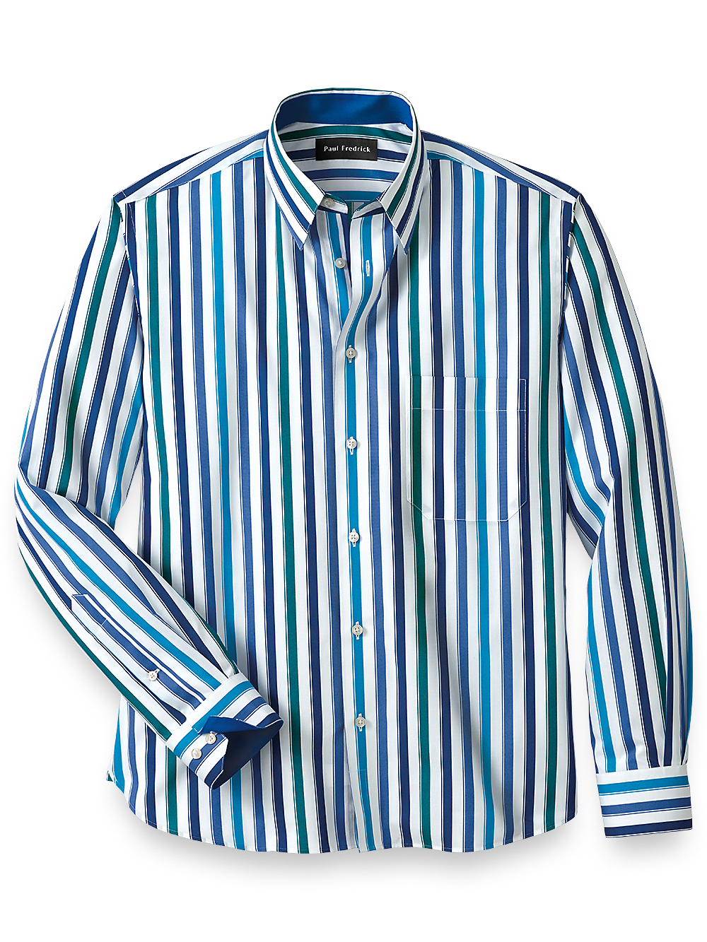 Product Image of Cotton Stripe Casual Shirt With Contrast Trim-Multi