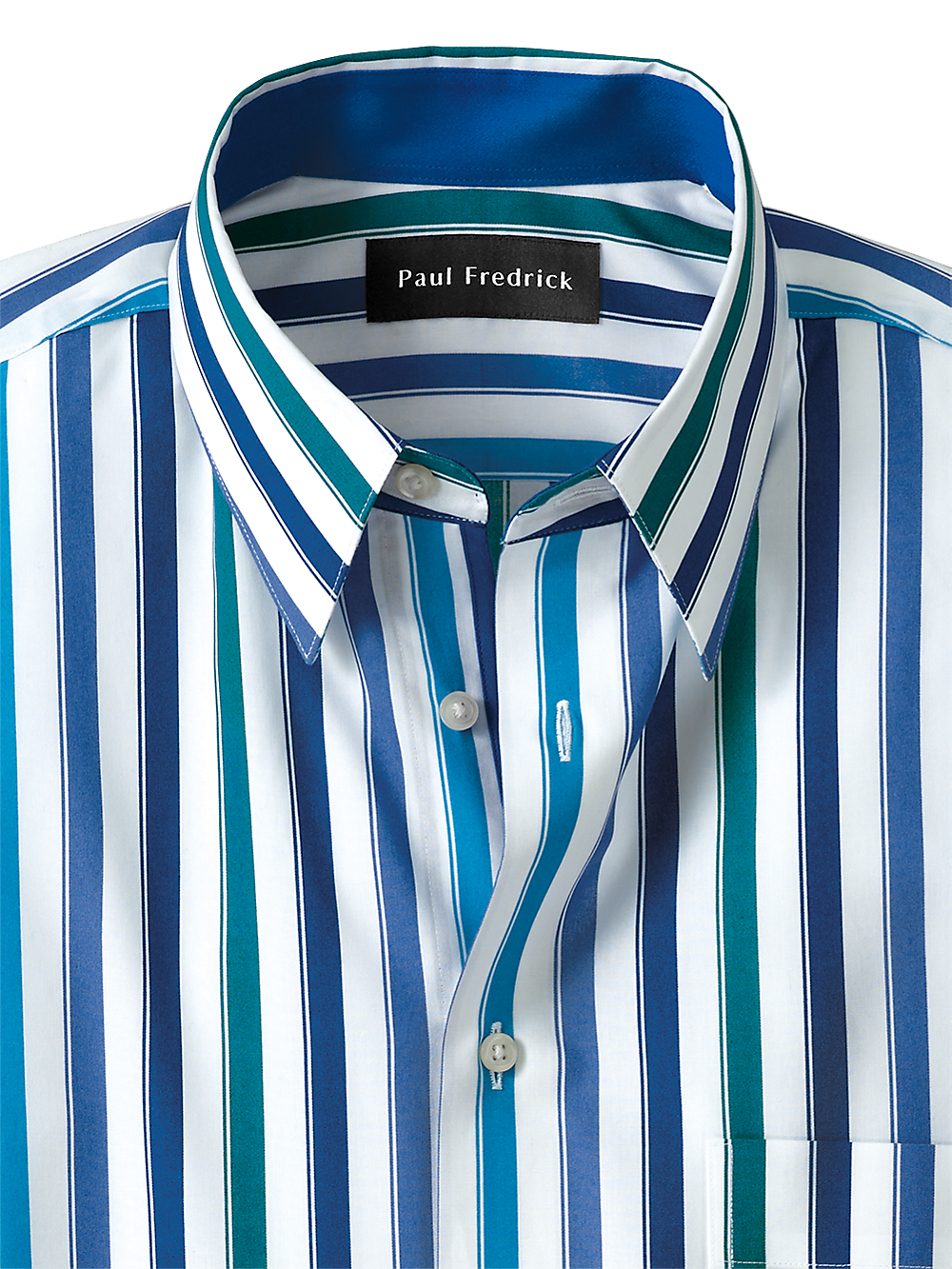 Alternate Image of Cotton Stripe Casual Shirt With Contrast Trim-1