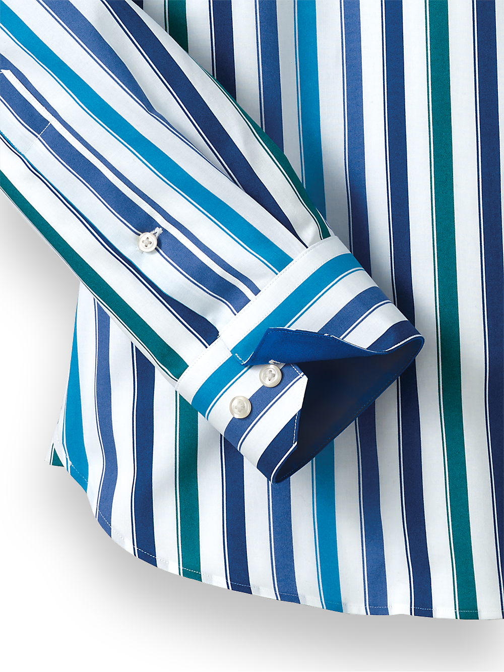 Alternate Image of Cotton Stripe Casual Shirt With Contrast Trim-2