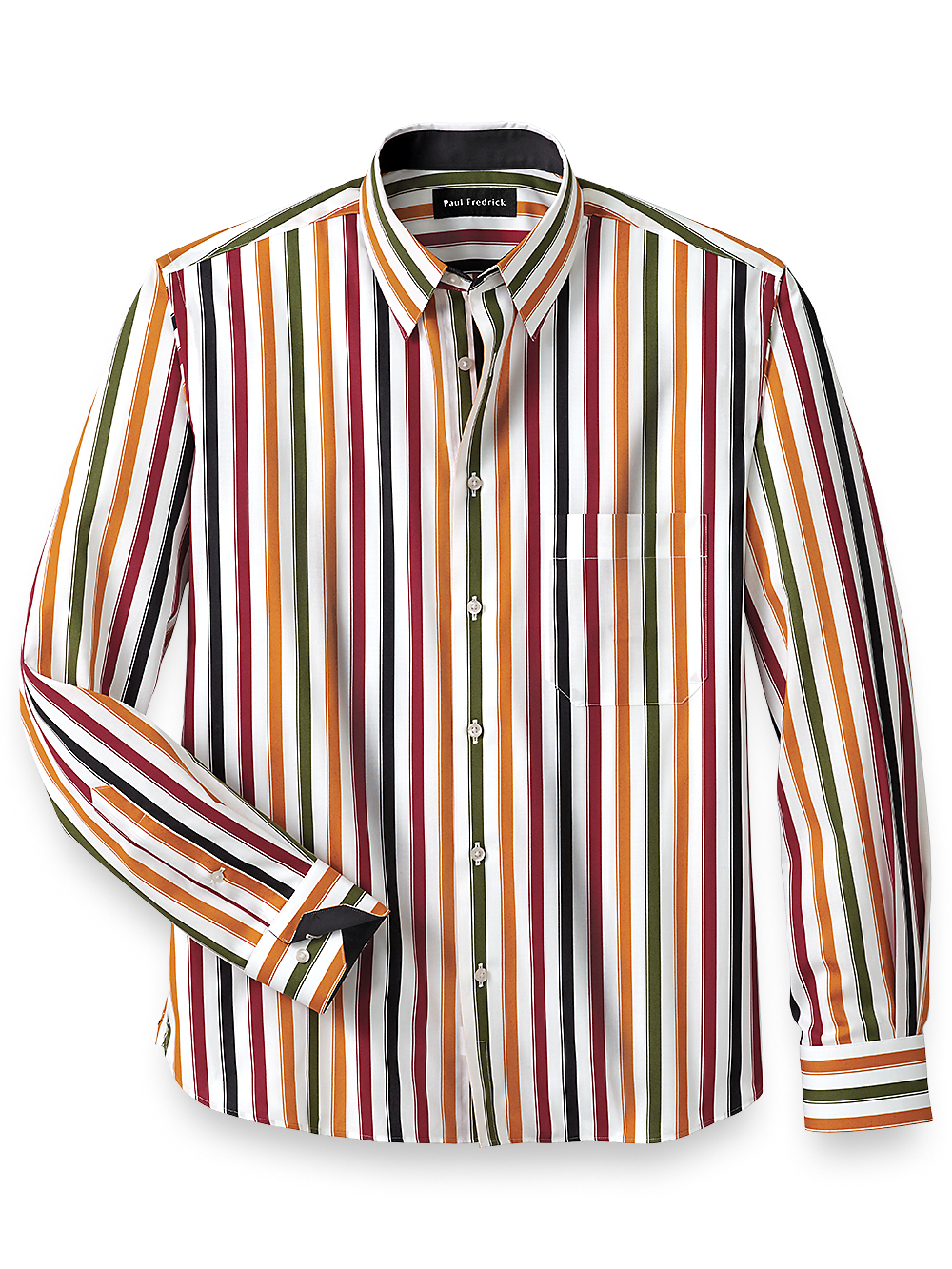 Product Image of Cotton Stripe Casual Shirt With Contrast Trim-Multi