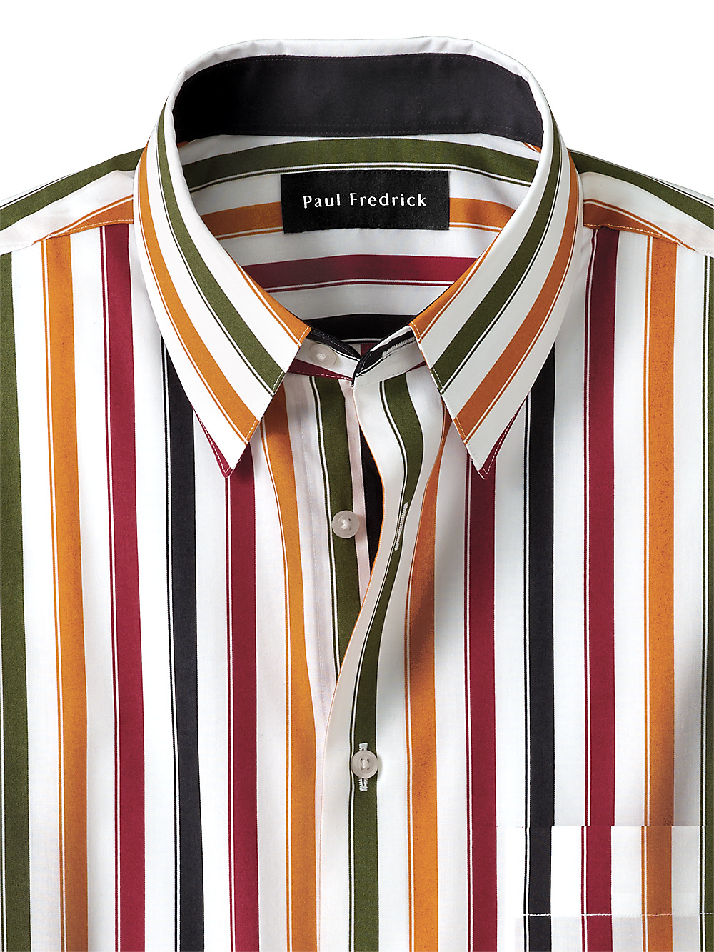 Alternate Image of Cotton Stripe Casual Shirt With Contrast Trim-1