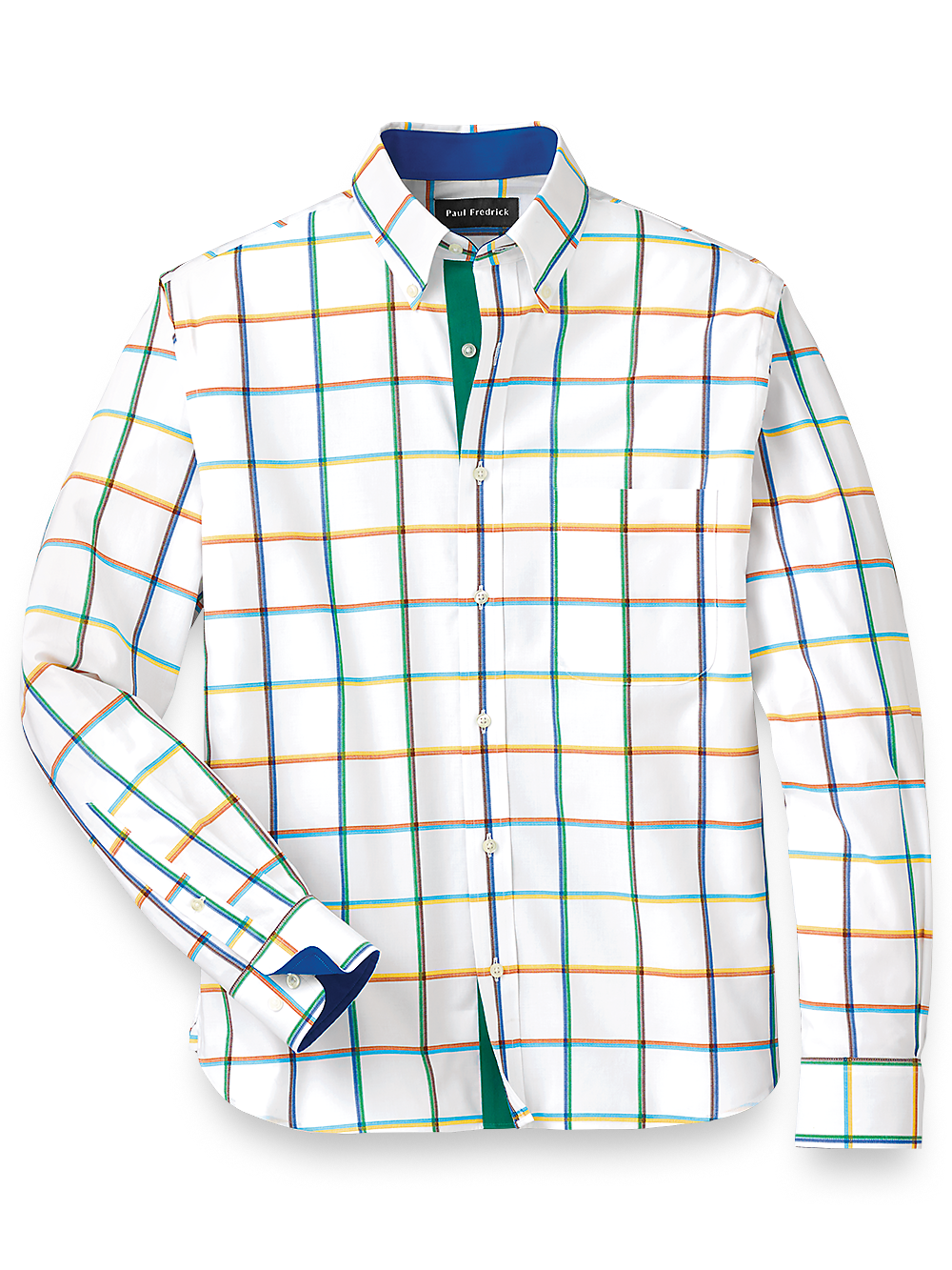 Product Image of Cotton Windowpane Casual Shirt With Contrast Trim-Multi