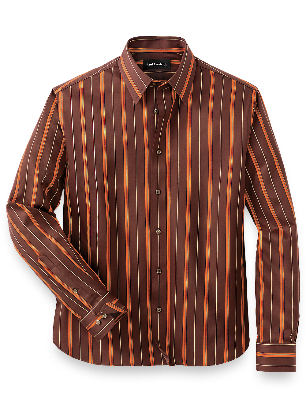 Product Image of Cotton Stripe Casual Shirt-Brown