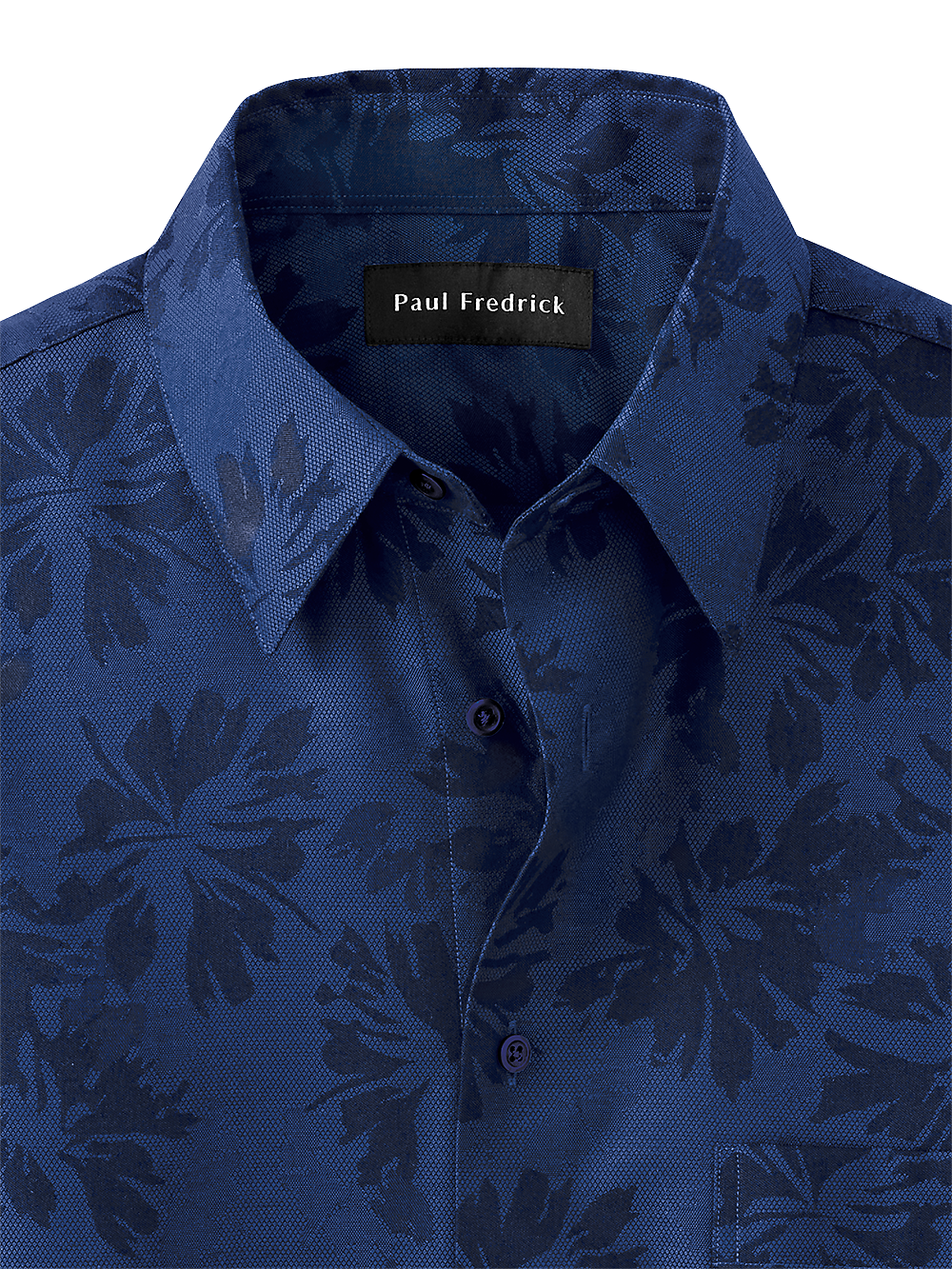 Alternate Image of Cotton Solid Floral Jacquard Casual Shirt-1