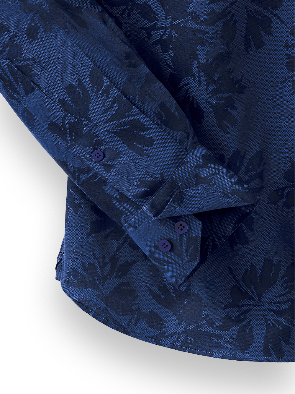 Alternate Image of Cotton Solid Floral Jacquard Casual Shirt-2