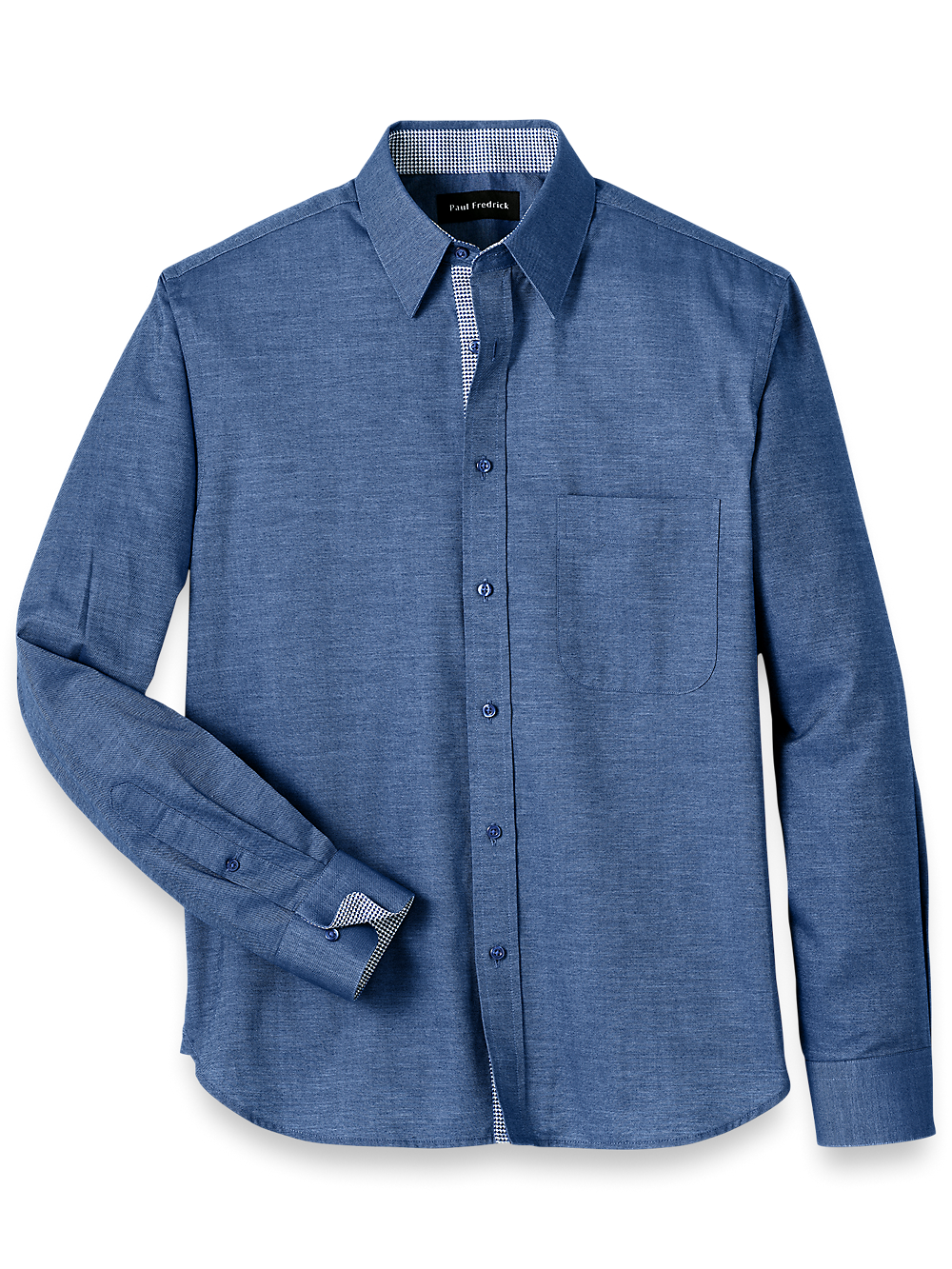 Product Image of Cotton Solid Casual Shirt-Blue