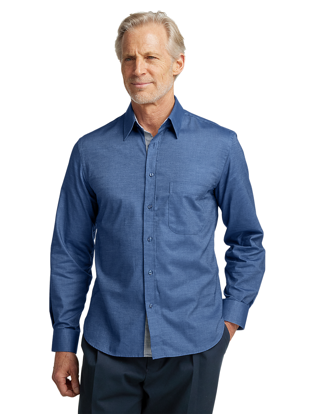 Alternate Image of Cotton Solid Casual Shirt-1