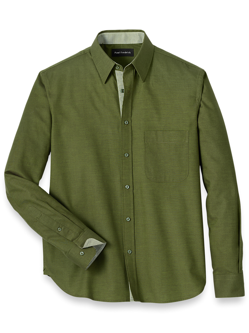 Product Image of Cotton Solid Casual Shirt-Green