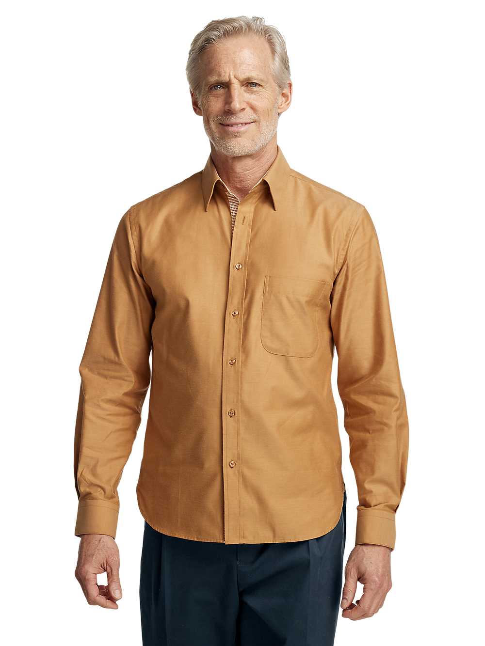 Alternate Image of Cotton Solid Casual Shirt-1