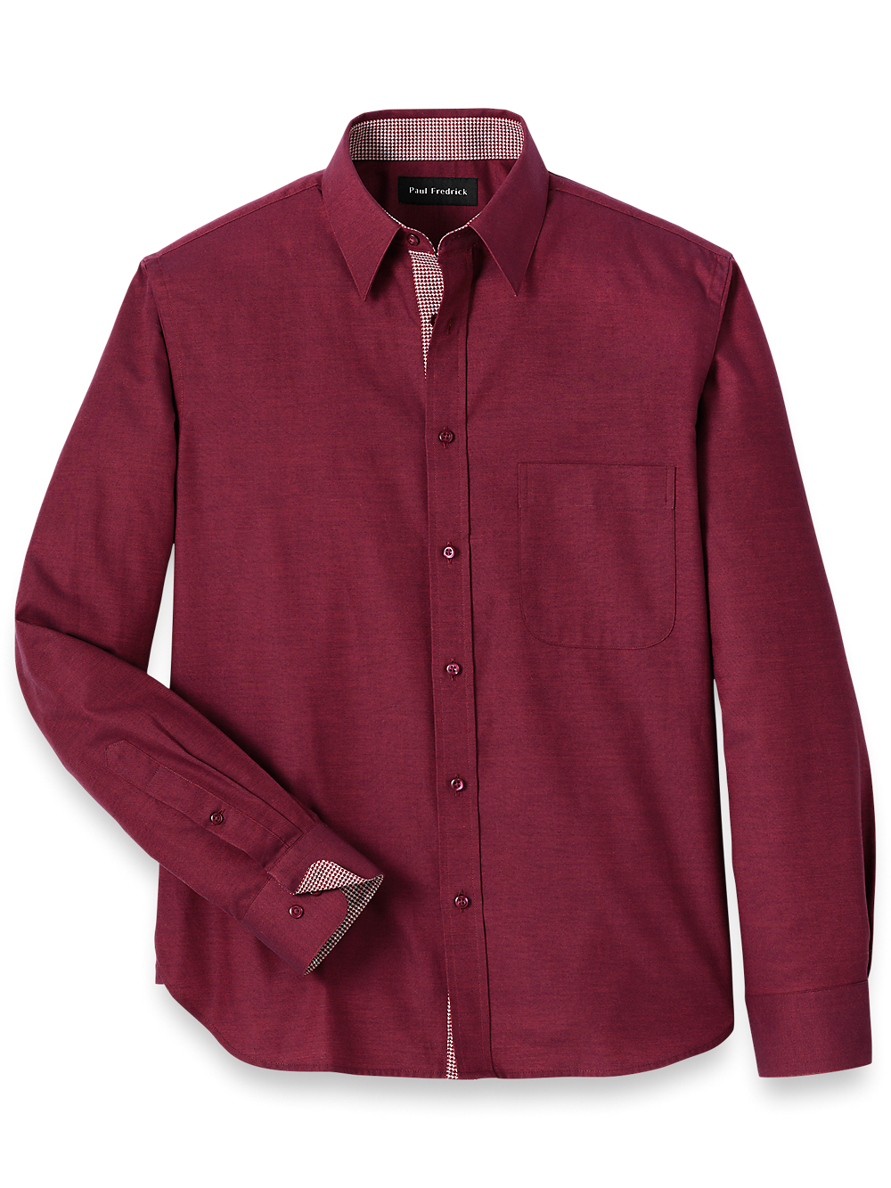 Product Image of Cotton Solid Casual Shirt-Burgundy