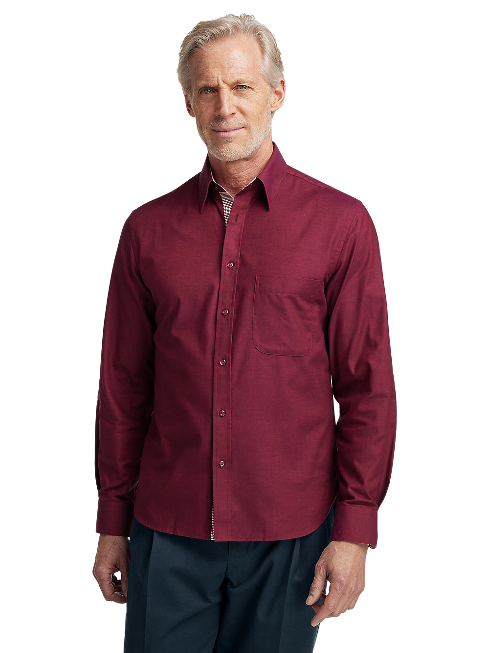 Alternate Image of Cotton Solid Casual Shirt-1