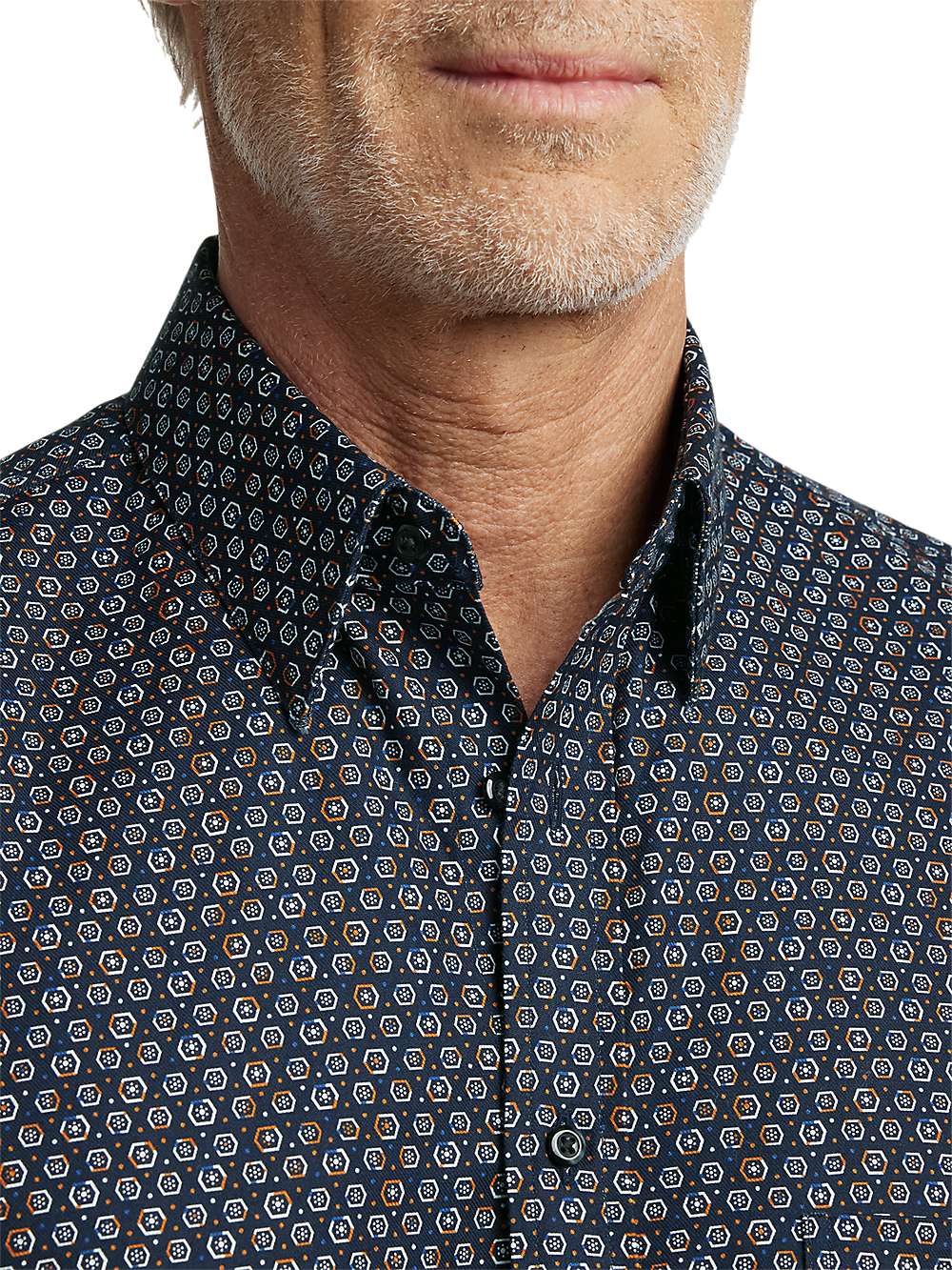 Alternate Image of Cotton Geometric Print Casual Shirt-2