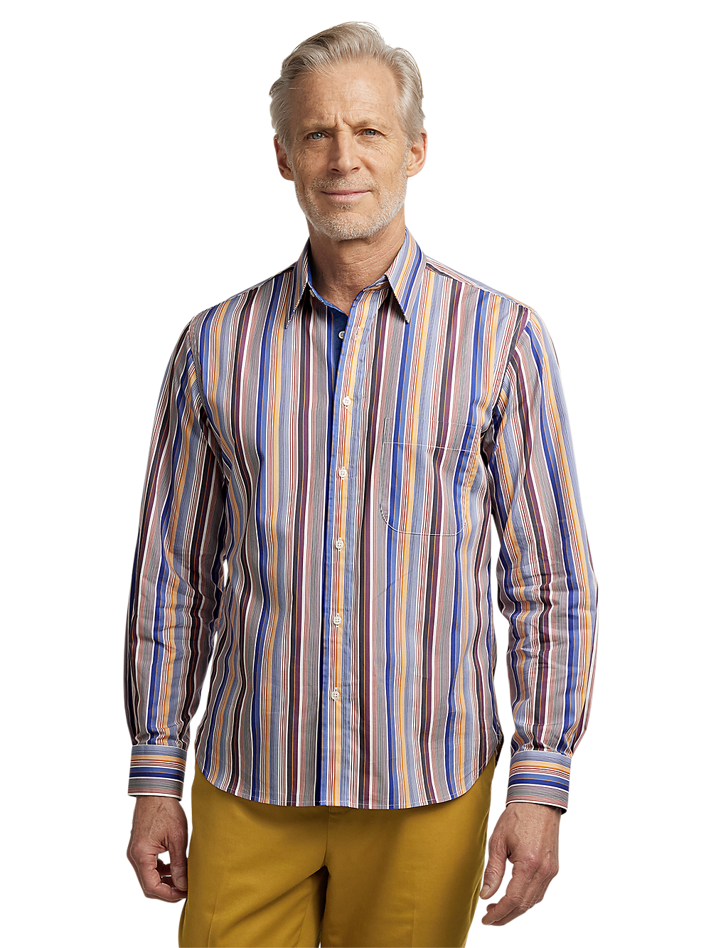 Alternate Image of Cotton Stripe Print Casual Shirt-1