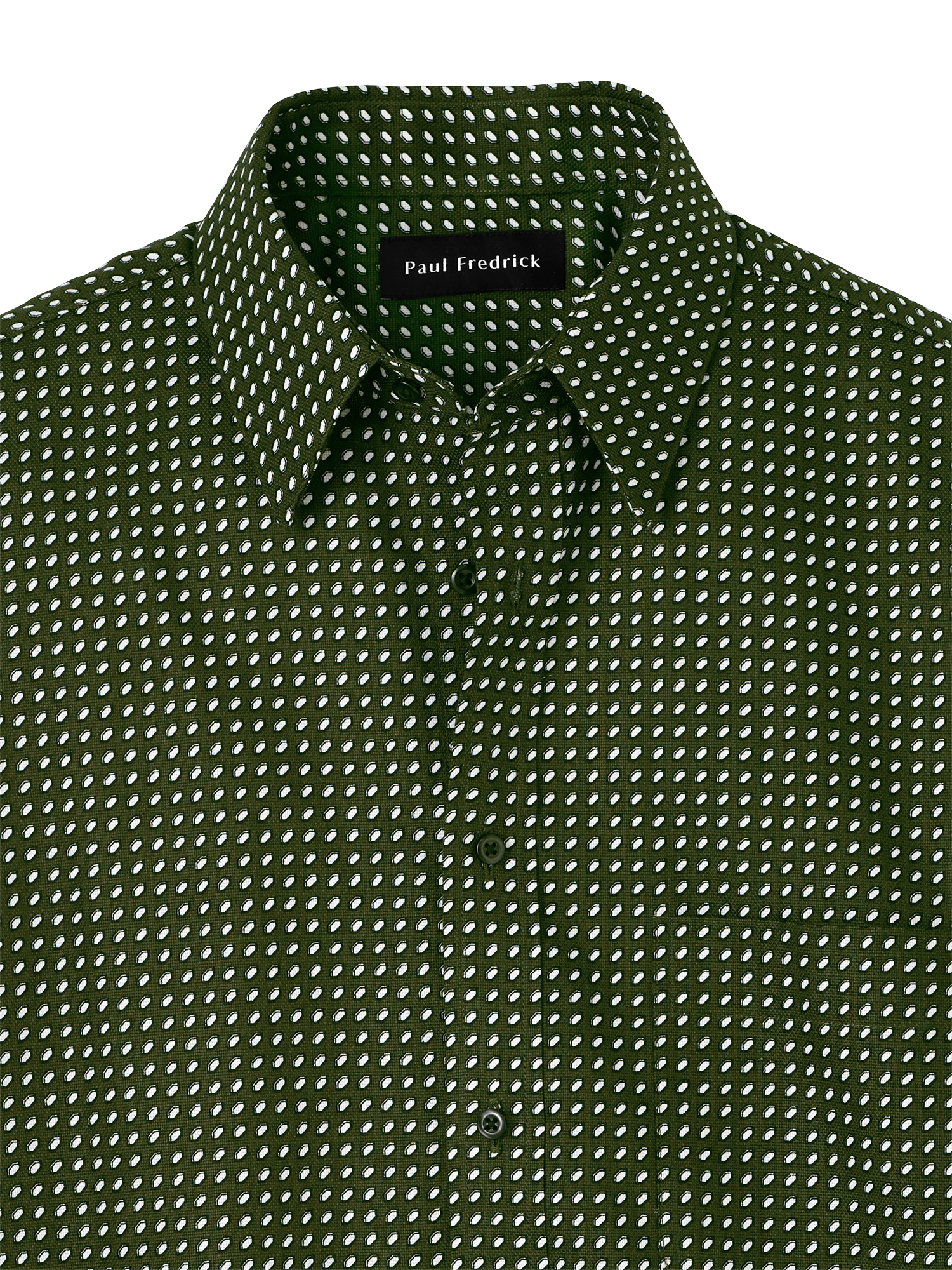 Cotton Circle Print Casual Shirt - Olive