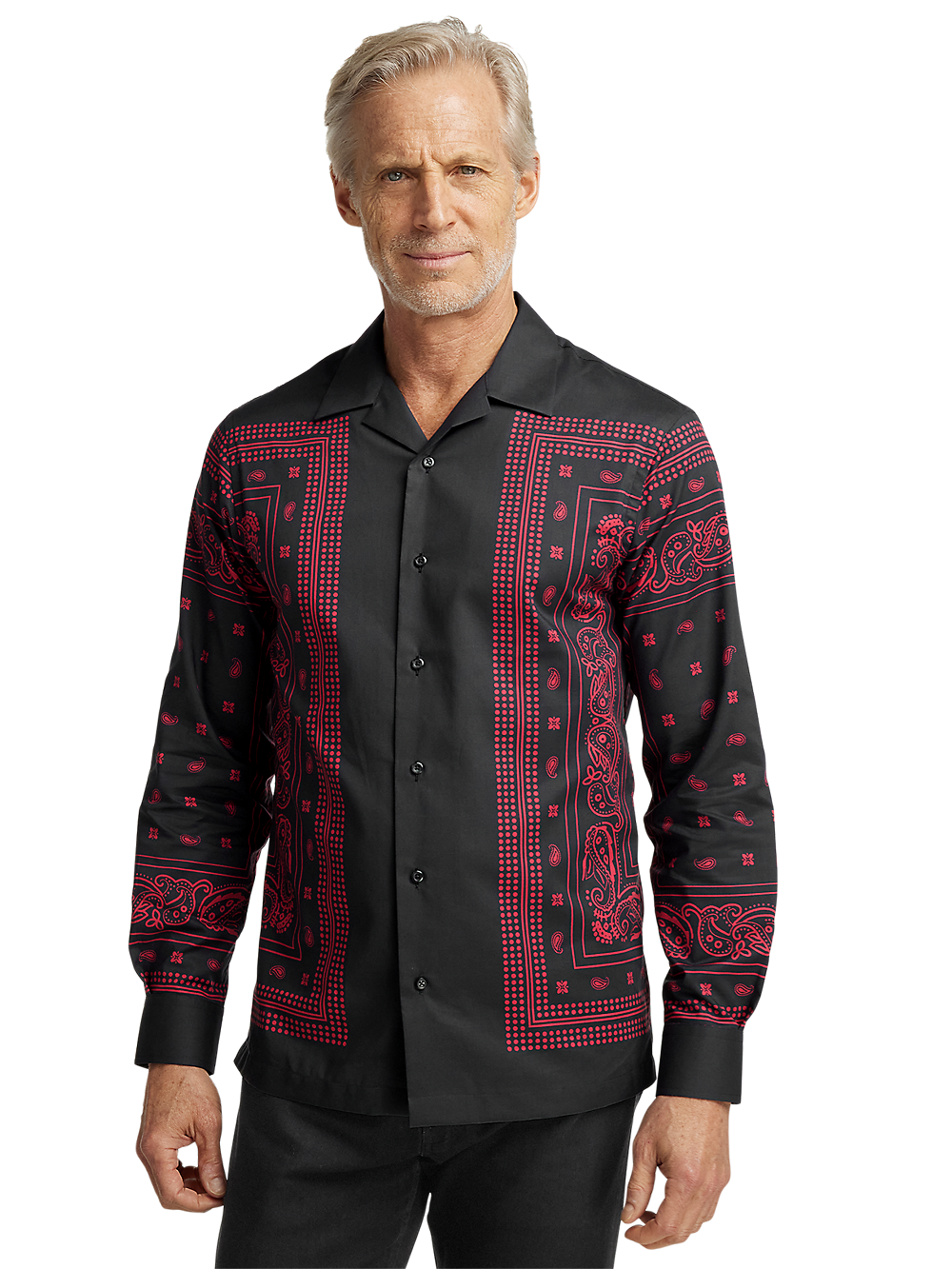 Alternate Image of Cotton Border Print Casual Shirt-1