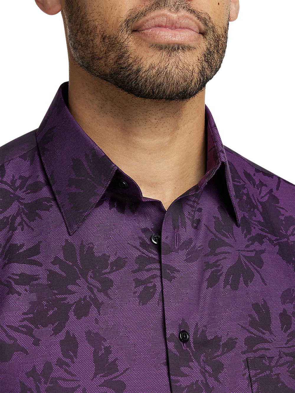 Alternate Image of Cotton Floral Jacquard Casual Shirt-2