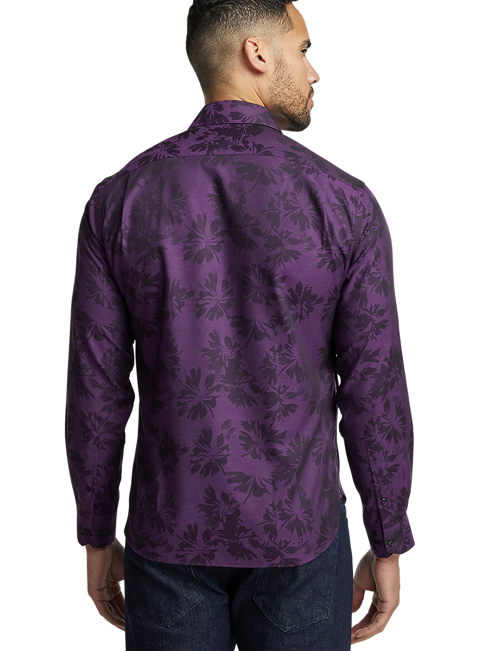 Alternate Image of Cotton Floral Jacquard Casual Shirt-4