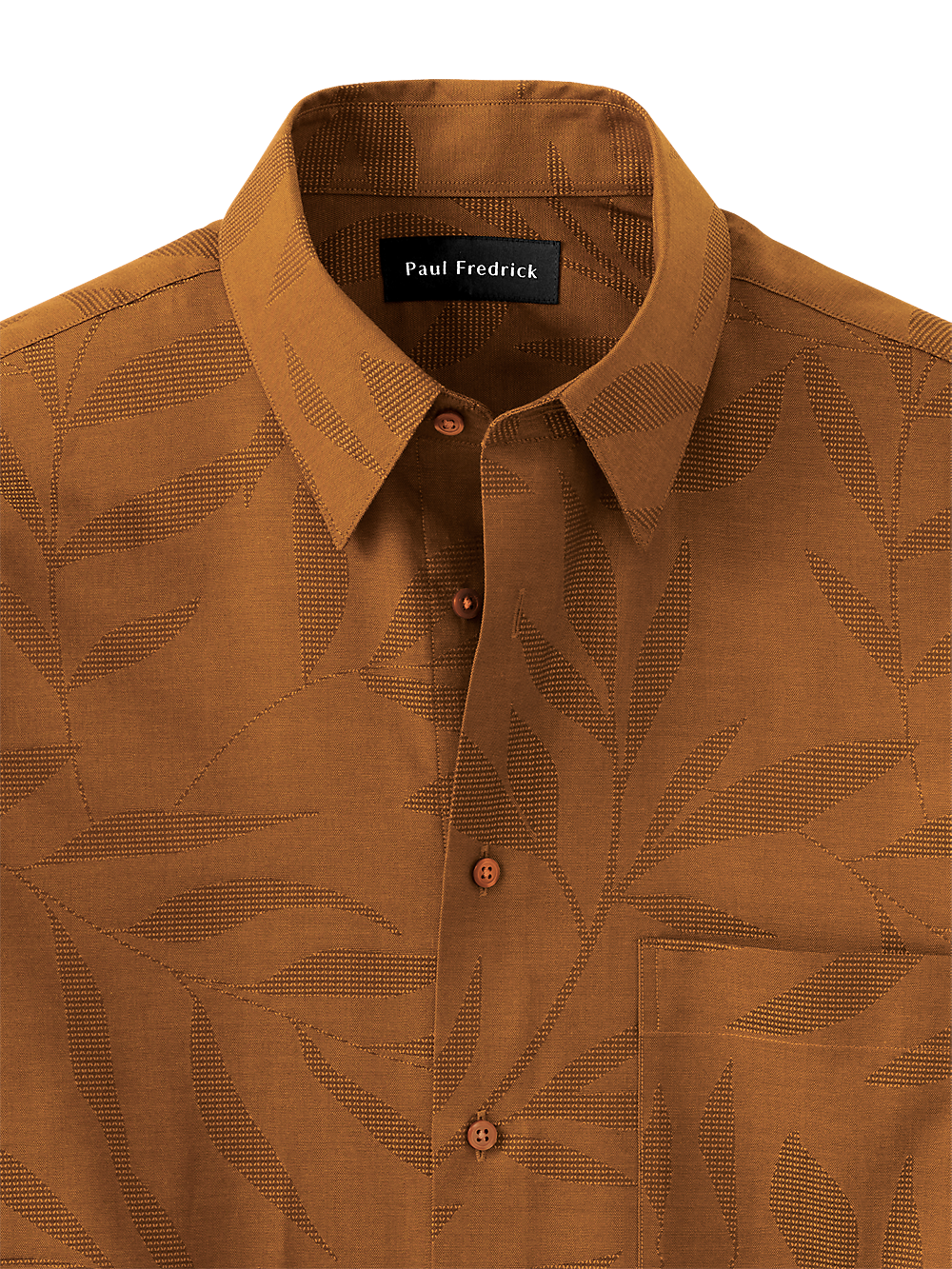 Alternate Image of Cotton Leaf Jacquard Casual Shirt-5