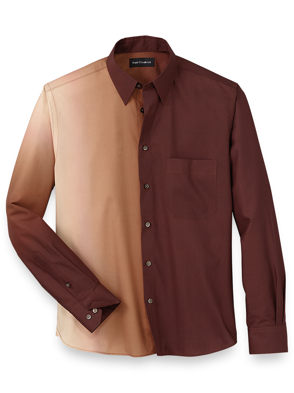 Product Image of Cotton Ombre Print Casual Shirt-Brown