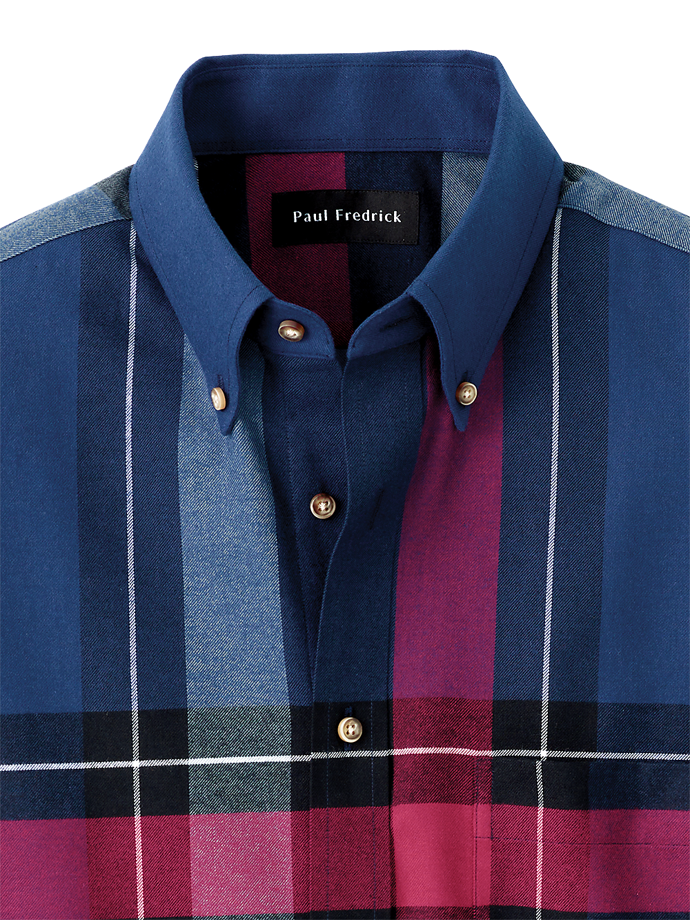 Alternate Image of Brushed Twill Plaid Casual Shirt-1