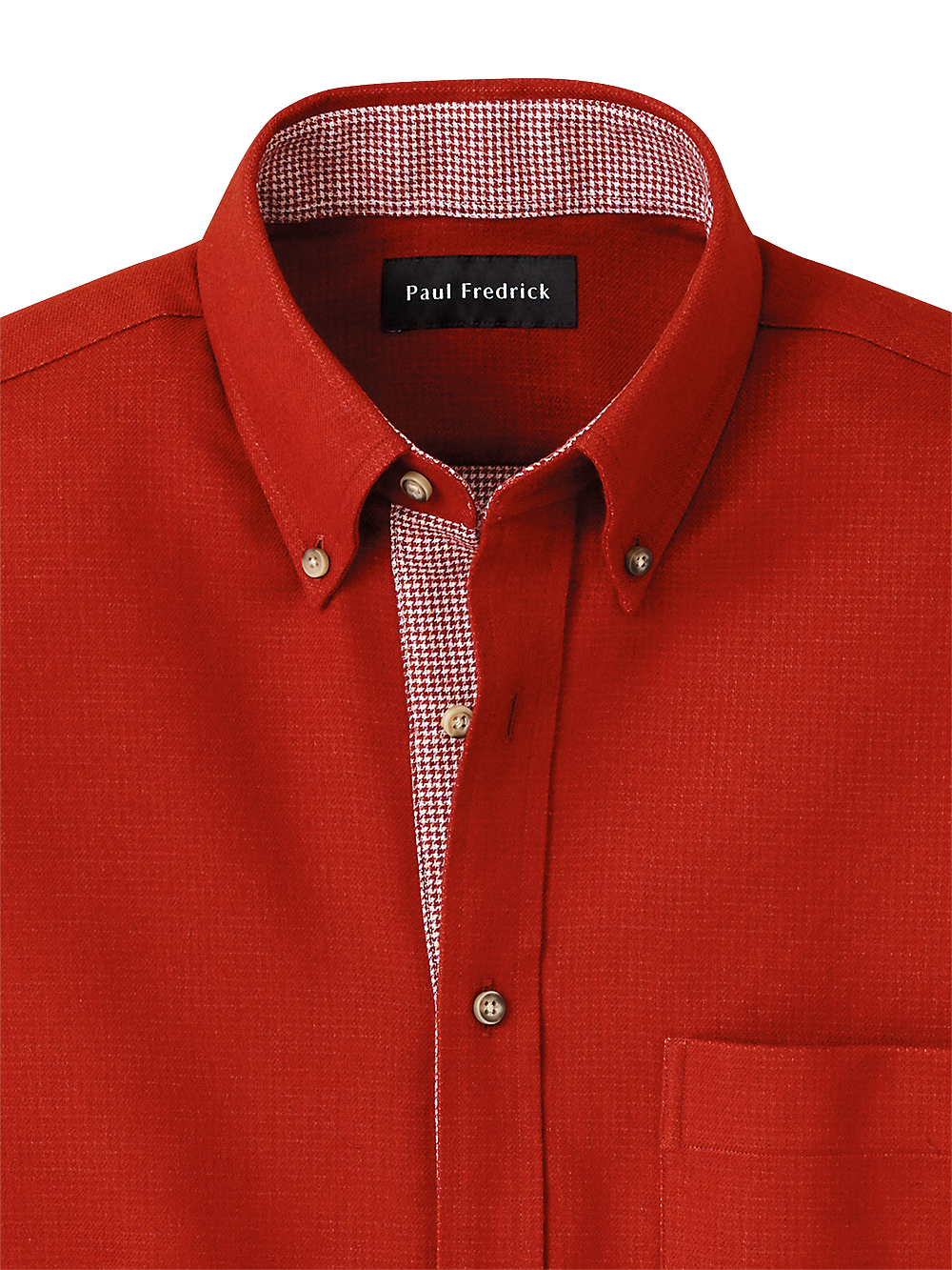 Alternate Image of Brushed Twill Solid Casual Shirt With Contrast Trim-1