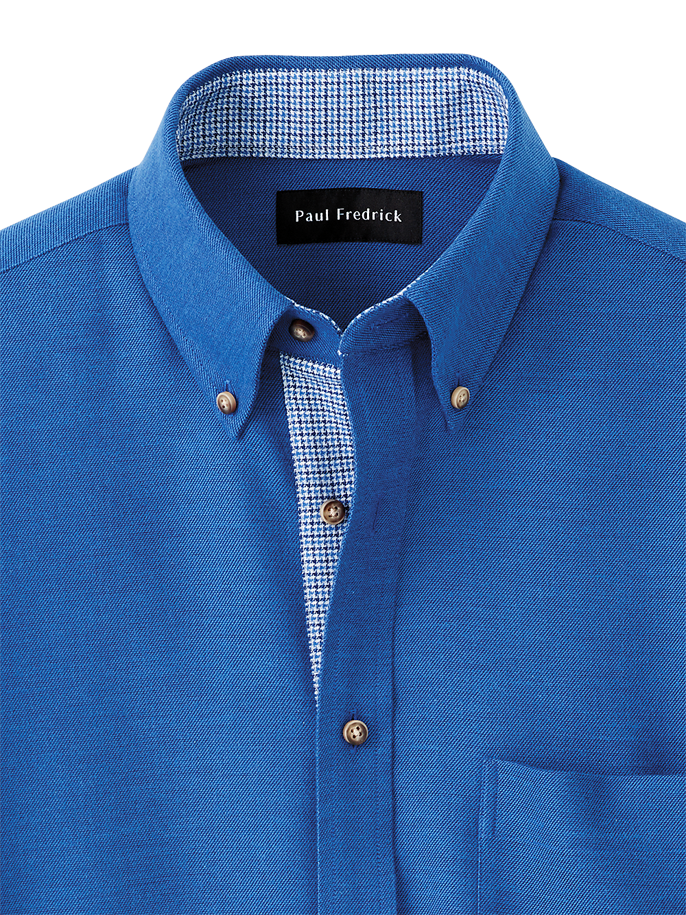 Alternate Image of Brushed Twill Solid Casual Shirt With Contrast Trim-1