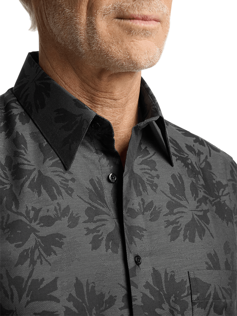 Alternate Image of Cotton Floral Jacquard Casual Shirt-2