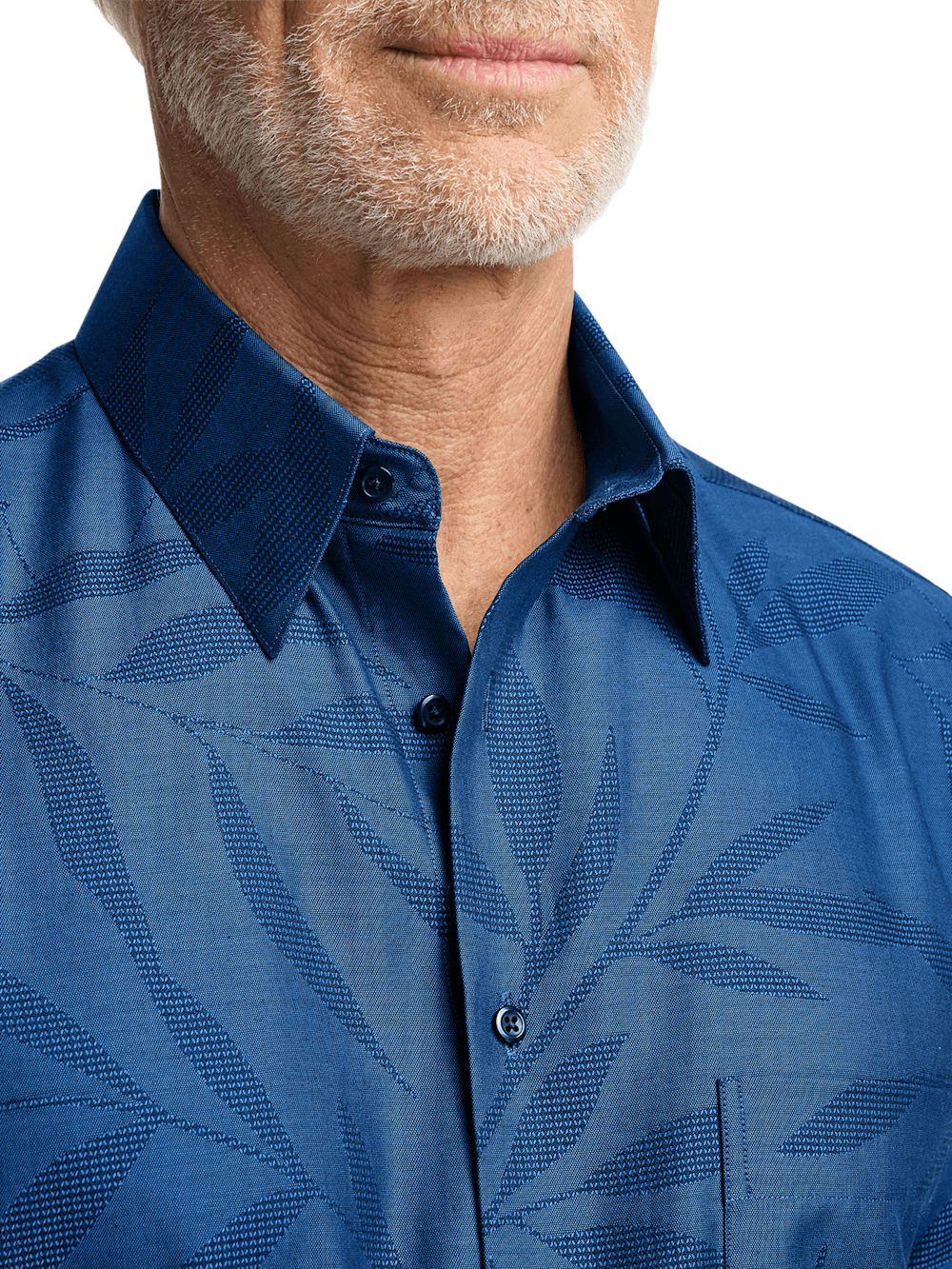 Alternate Image of Cotton Leaf Jacquard Casual Shirt-2