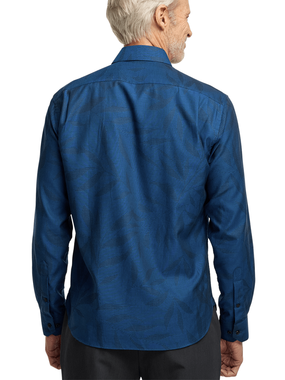 Alternate Image of Cotton Leaf Jacquard Casual Shirt-4