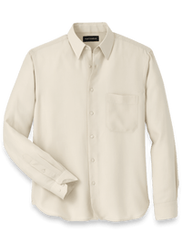 Lyocell Solid Casual Shirt - Ivory