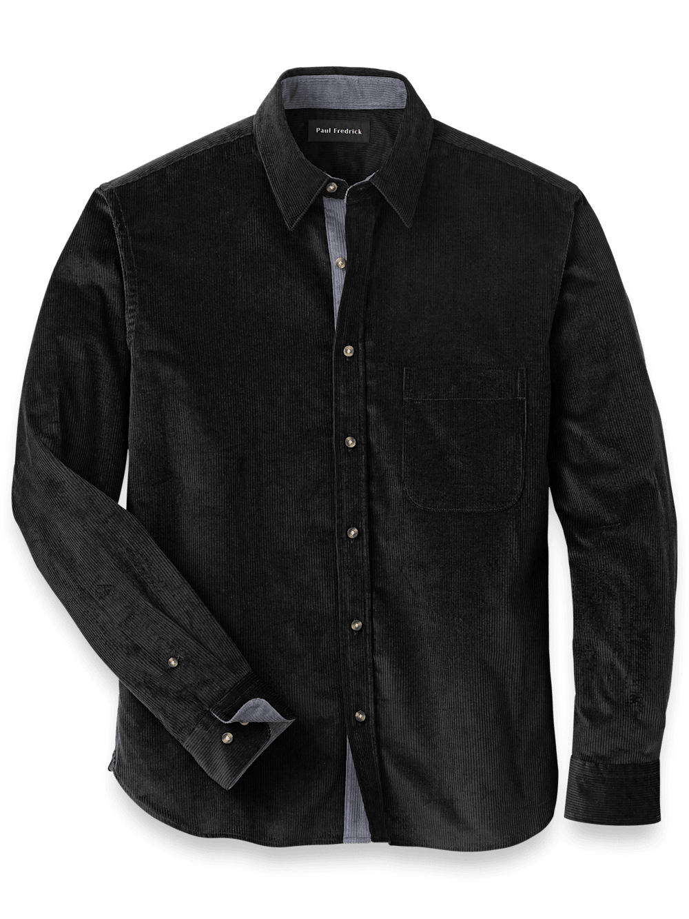 Product Image of Cotton Corduroy Casual Shirt-Black