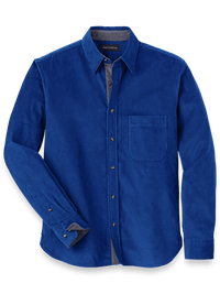 Cotton Corduroy Casual Shirt - Blue