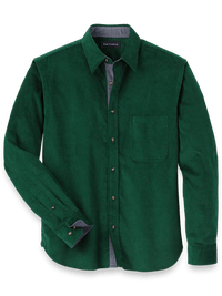 Cotton Corduroy Casual Shirt - Green