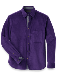 Cotton Corduroy Casual Shirt - Purple