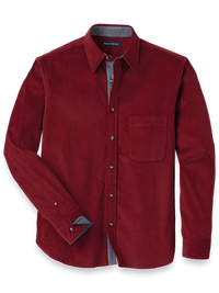 Cotton Corduroy Casual Shirt - Burgundy